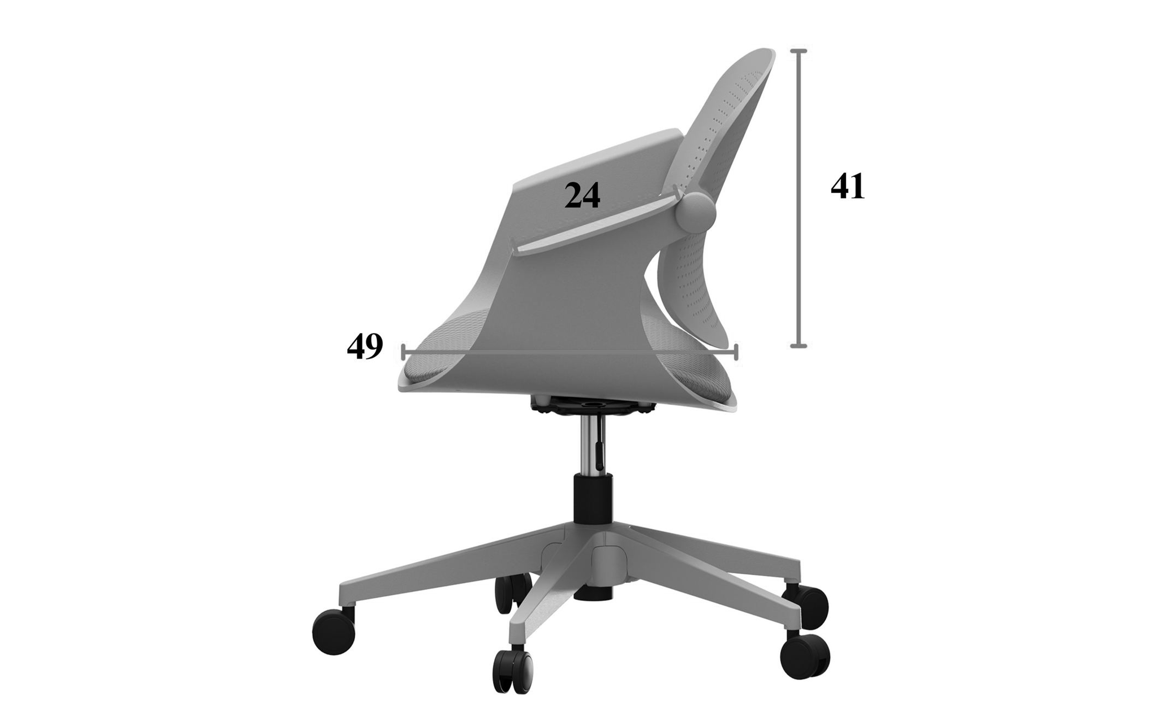 Scaun de birou Silio, gri  3